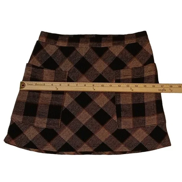 Kirious Los Angeles Women's Autumn Plaid Checkered Skirt with Pockets Size S - Picture 5 of 12